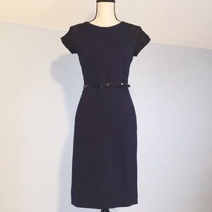 Sharagano Lace-detailed Midi Dress